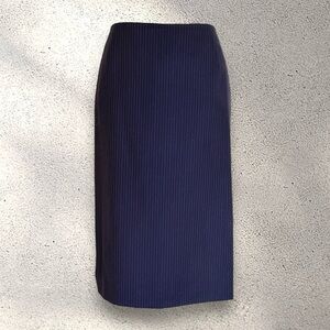 Brooks Brothers Wool Navy Pinstripe Pencil Skirt